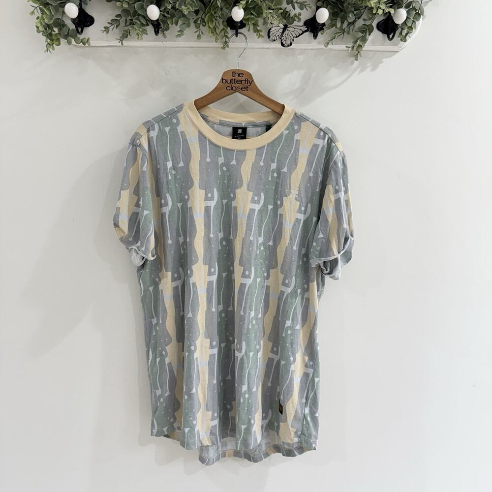 Men’s G-Star RAW t-shirt with a camouflage Crew Neck Tee Medium Biker Motor
